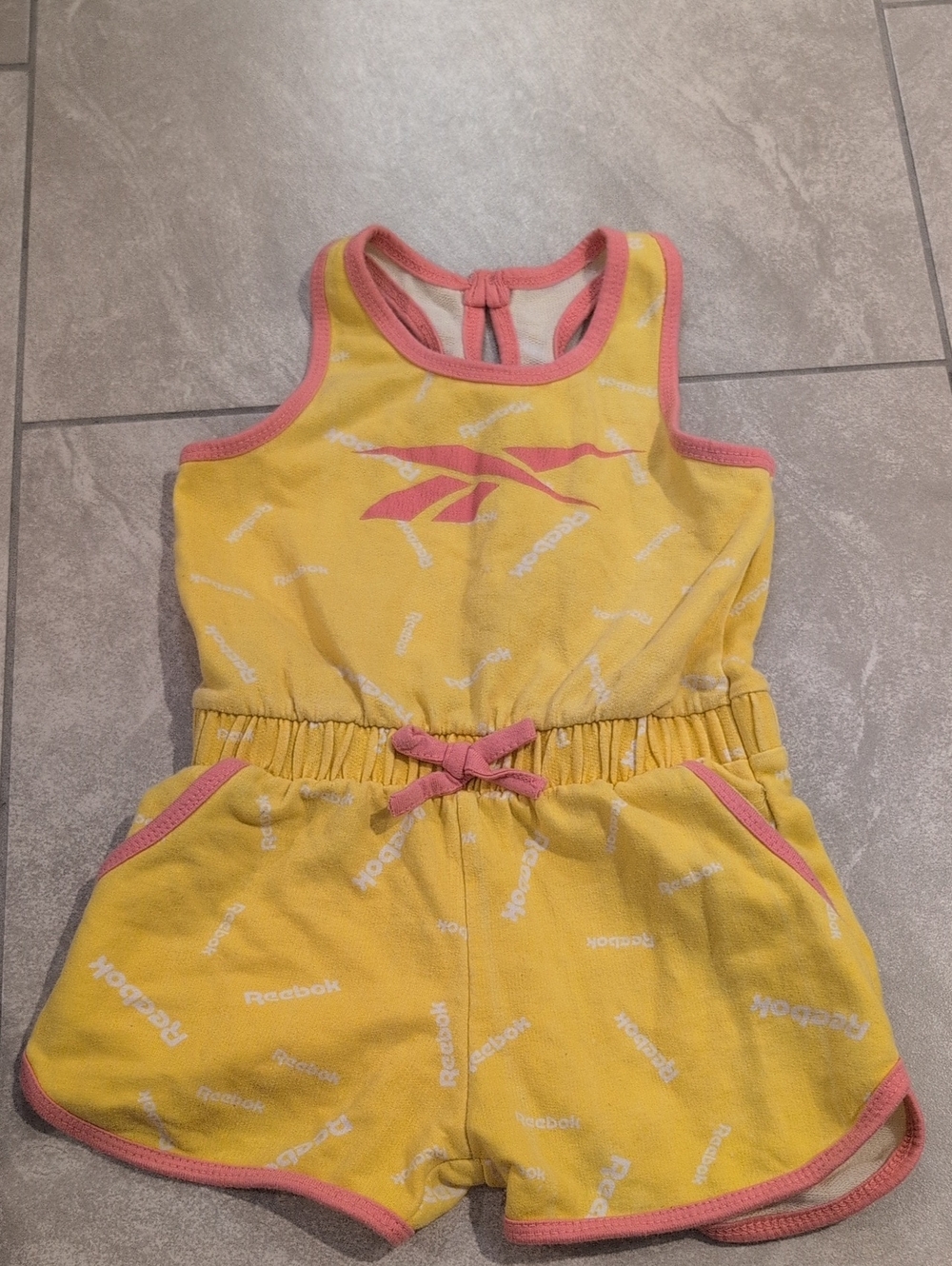 Reebok Yellow and Pink Girls Romper